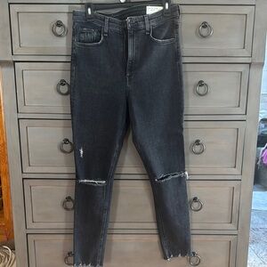 rag & bone Black Distressed Skinny Jeans